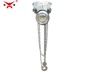 Low headroom stainless steel chain hoist